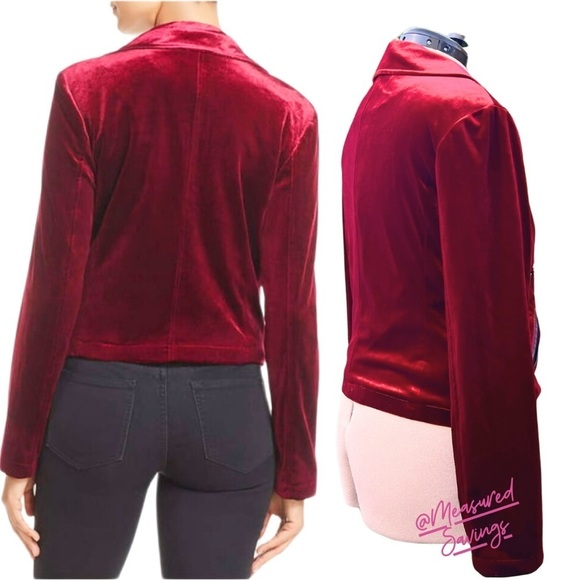 Bagatelle [NWT] Burgundy Wine Velvet-like Moto Jacket - Size Large - Picture 3 of 14